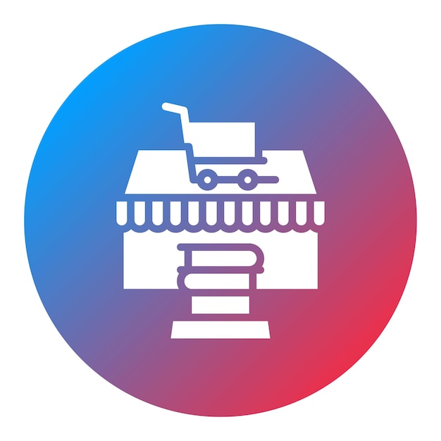 Imagen vectorial del icono de la librería en línea Se puede utilizar para la literatura