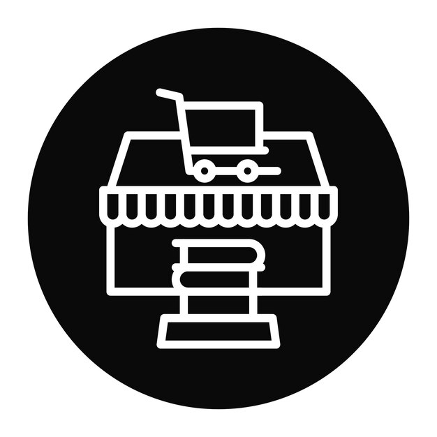 Imagen vectorial del icono de la librería en línea Se puede utilizar para la literatura