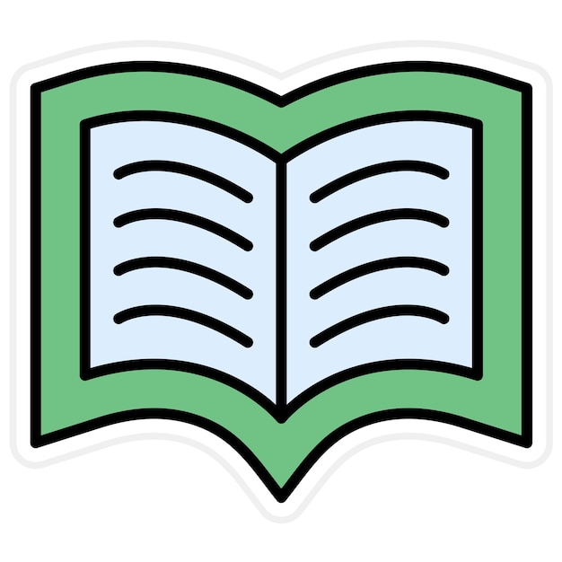 Imagen vectorial del icono del libro abierto Se puede utilizar para la educación en línea