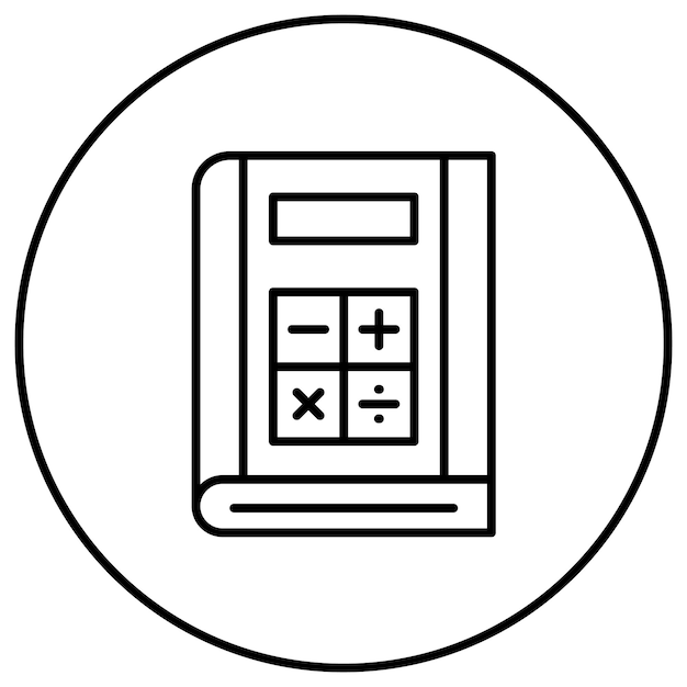 Imagen vectorial del icono del libro de álgebra Se puede usar para la biblioteca