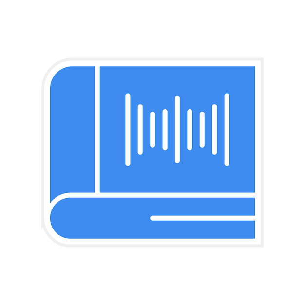 Imagen vectorial del icono del libro de audio Se puede utilizar para el aprendizaje