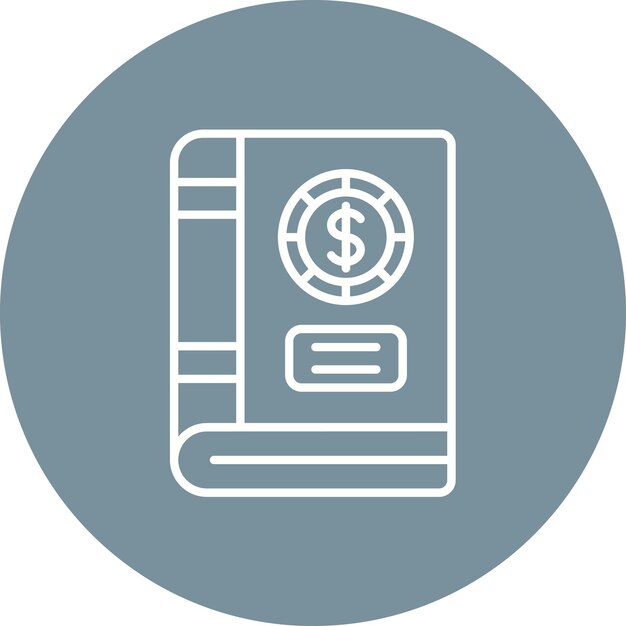 Imagen vectorial del ícono del libro de contabilidad Se puede utilizar para banca y finanzas