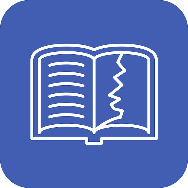 Imagen vectorial del icono del libro desgarrado Se puede usar para la biblioteca