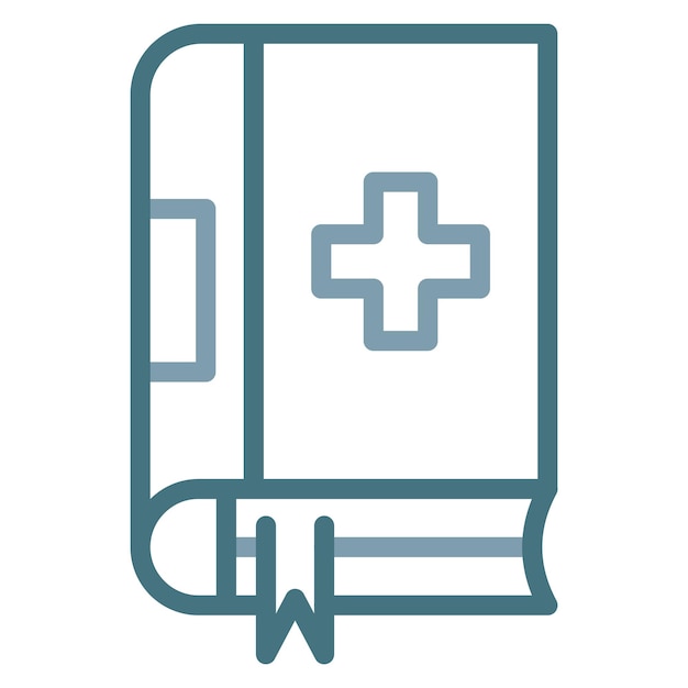 Imagen vectorial del icono del libro de educación del paciente Se puede utilizar para hospitales psiquiátricos