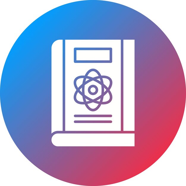 Imagen vectorial del icono del libro de física Se puede usar para la biblioteca