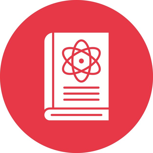 Imagen vectorial de icono de libro de física Se puede usar para Educación