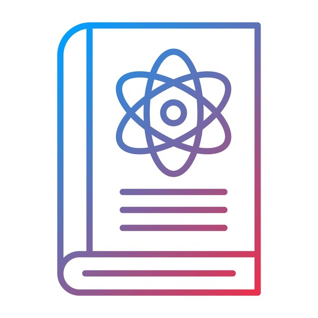 Imagen vectorial de icono de libro de física Se puede usar para Educación