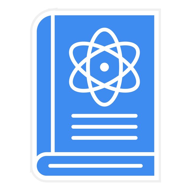 Imagen vectorial de icono de libro de física Se puede usar para Educación