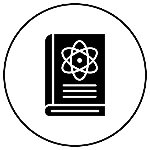 Imagen vectorial de icono de libro de física Se puede usar para Educación