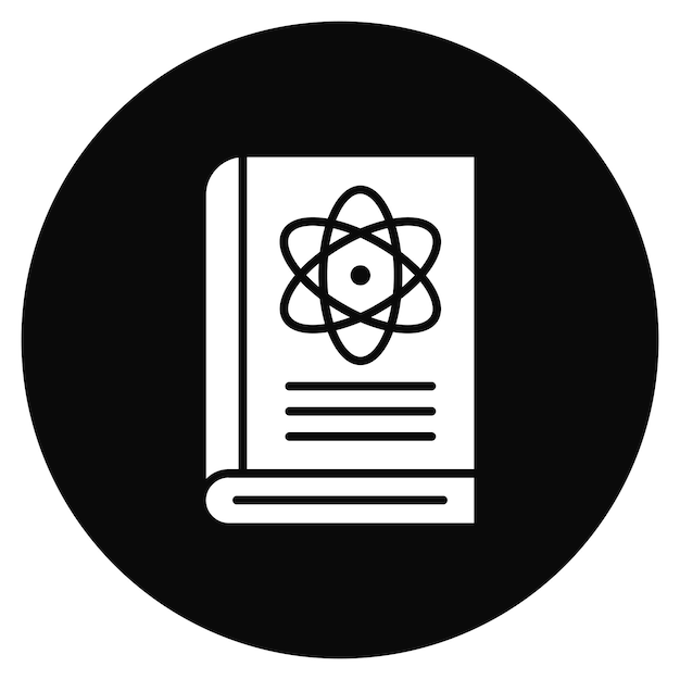 Imagen vectorial de icono de libro de física Se puede usar para Educación