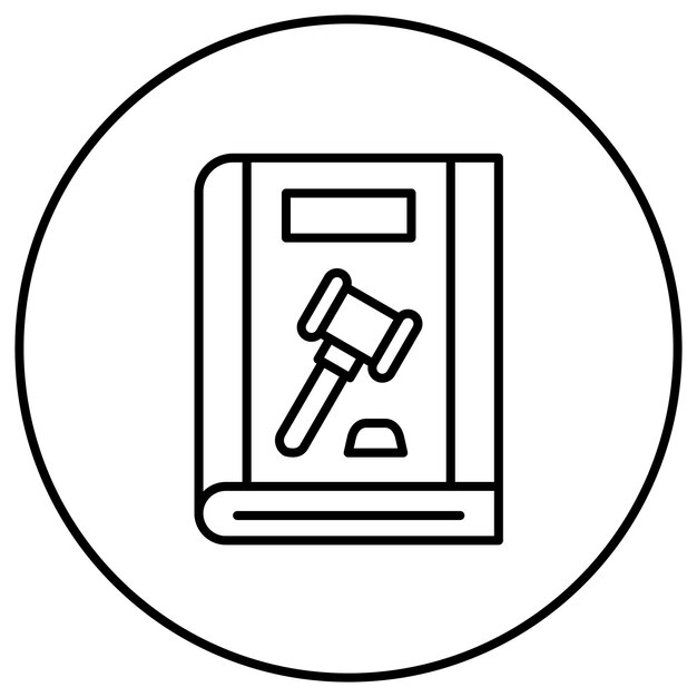 Imagen vectorial del icono del libro de la ley Se puede utilizar para la biblioteca