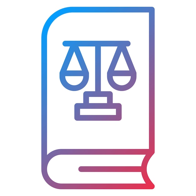 Imagen vectorial del icono del libro de leyes Se puede utilizar para Servicios Legales