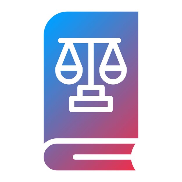 Imagen vectorial del icono del libro de leyes Se puede utilizar para Servicios Legales