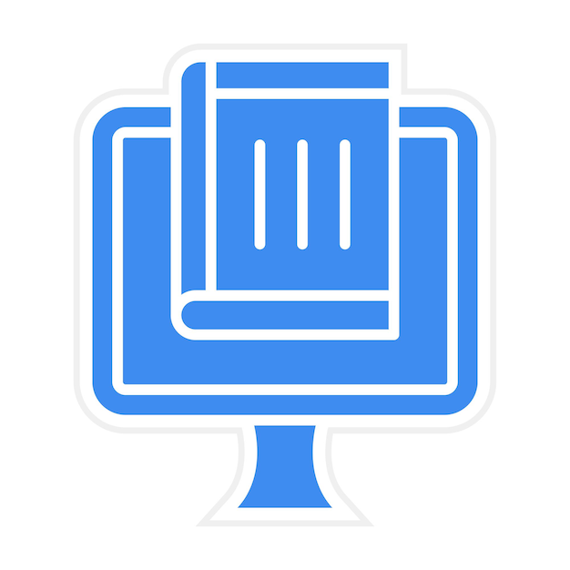 Imagen vectorial de icono de libro en línea Se puede utilizar para la educación en línea