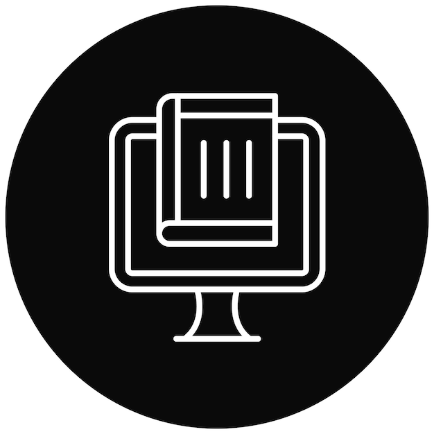 Imagen vectorial de icono de libro en línea Se puede utilizar para la educación en línea