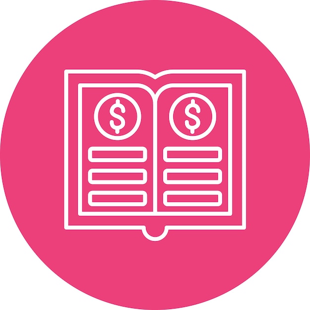 Imagen vectorial del icono del libro mayor general Se puede utilizar para la contabilidad