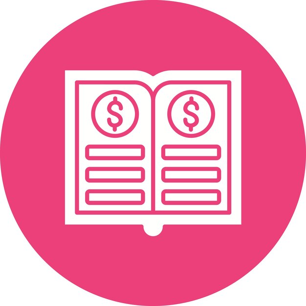 Imagen vectorial del icono del libro mayor general Se puede utilizar para la contabilidad