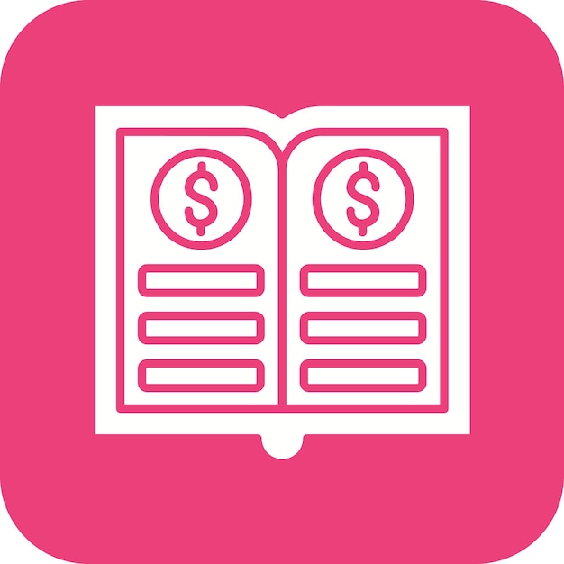 Imagen vectorial del icono del libro mayor general Se puede utilizar para la contabilidad