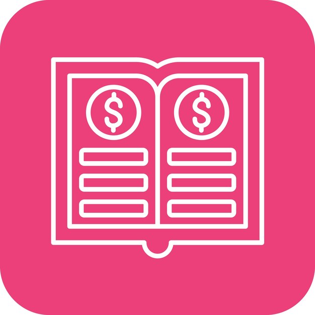 Imagen vectorial del icono del libro mayor general Se puede utilizar para la contabilidad