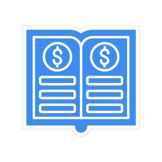 Imagen vectorial del icono del libro mayor general Se puede utilizar para la contabilidad