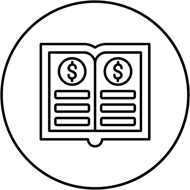 Imagen vectorial del icono del libro mayor general Se puede utilizar para la contabilidad