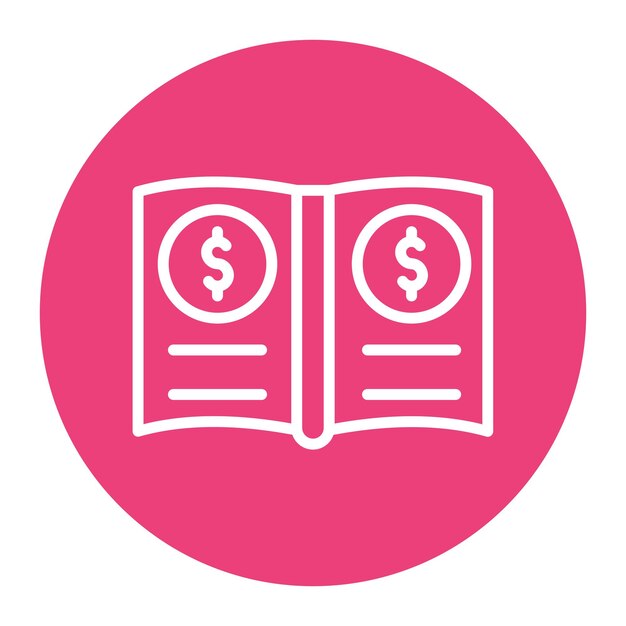 Imagen vectorial del icono del libro mayor general Se puede utilizar para documentos y archivos