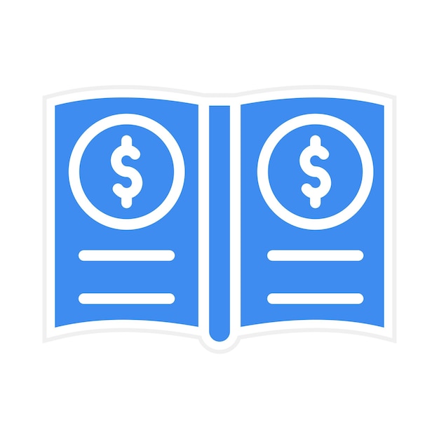 Imagen vectorial del icono del libro mayor general Se puede utilizar para documentos y archivos