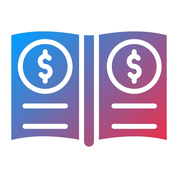Imagen vectorial del icono del libro mayor general Se puede utilizar para documentos y archivos
