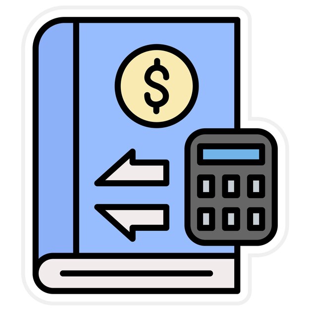 Imagen vectorial del icono del libro mayor Se puede utilizar para la contabilidad