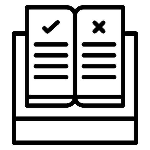 Imagen vectorial del icono del libro de regulación Se puede utilizar para la compilación y la regulación