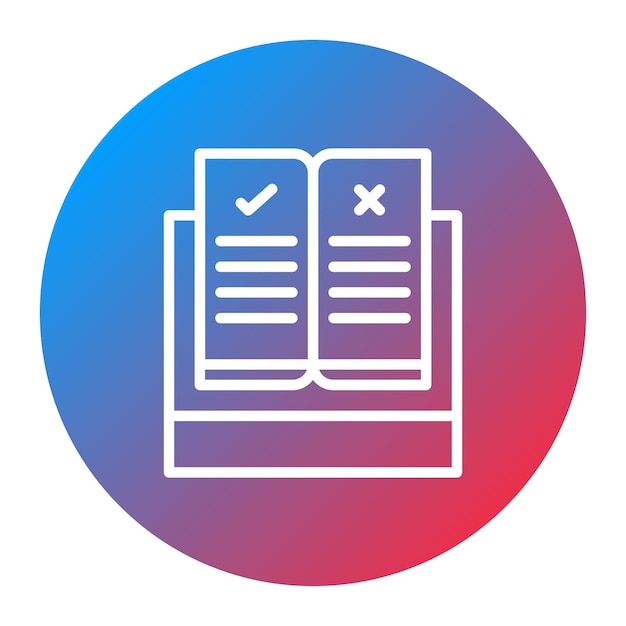 Imagen vectorial del icono del libro de regulación Se puede utilizar para la compilación y la regulación