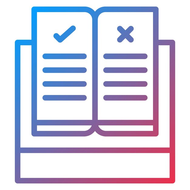 Imagen vectorial del icono del libro de regulación Se puede utilizar para la compilación y la regulación
