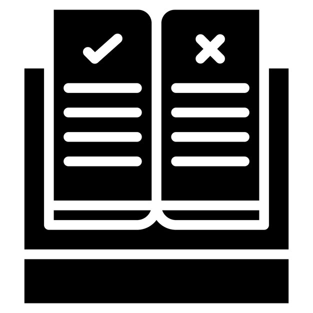 Imagen vectorial del icono del libro de regulación Se puede utilizar para la compilación y la regulación