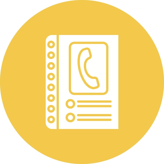 Imagen vectorial del icono del libro de teléfono Se puede utilizar para Comunicación y Medios