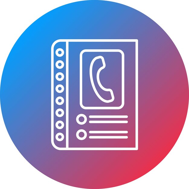 Imagen vectorial del icono del libro de teléfono Se puede utilizar para Comunicación y Medios