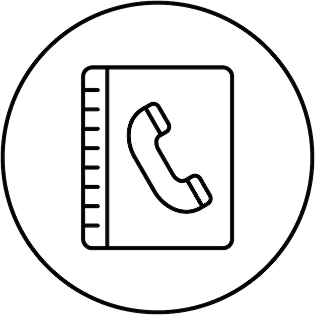 Imagen vectorial del icono del libro de teléfonos Se puede utilizar para el marketing
