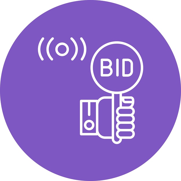 Imagen vectorial del icono de licitación en vivo Se puede utilizar para la Casa de Subastas