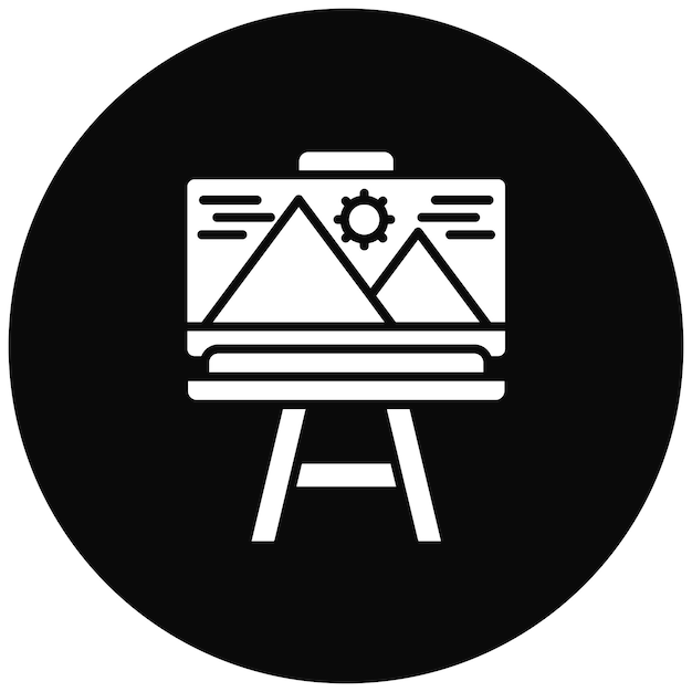 Imagen vectorial de icono de lienzo y caballete se puede usar para la creatividad