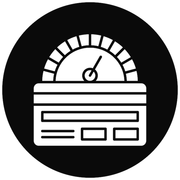Imagen vectorial del icono del límite de la tarjeta de crédito Se puede utilizar para servicios de dinero en línea