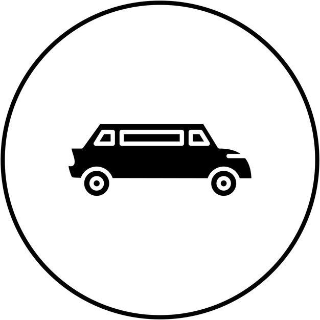 Imagen vectorial del icono de la limusina Se puede utilizar para el transporte