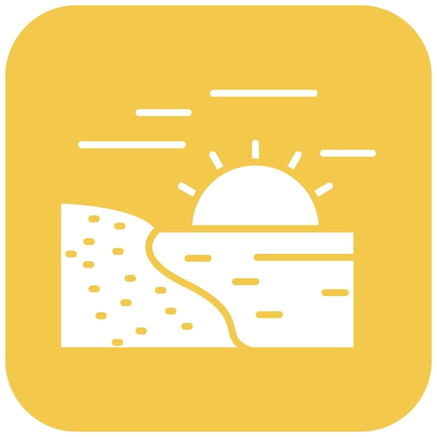 Imagen vectorial del icono de la línea de costa Se puede utilizar para Coastline