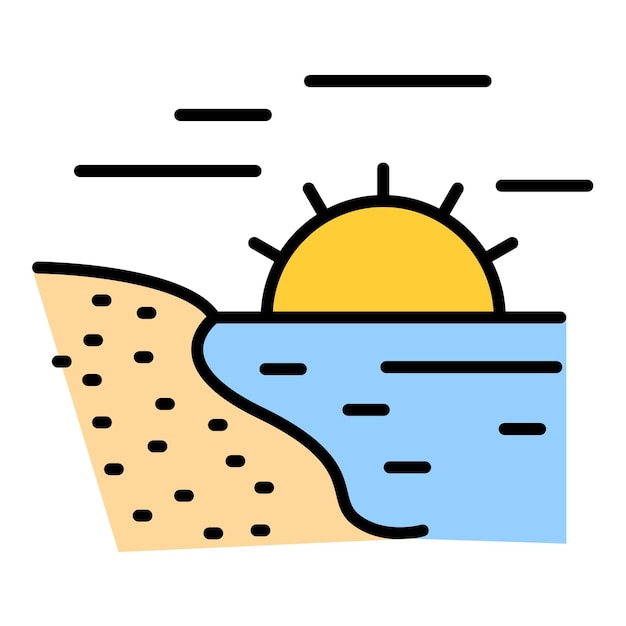 Imagen vectorial del icono de la línea de costa Se puede utilizar para Coastline