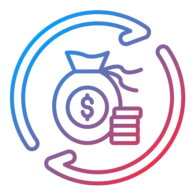 Imagen vectorial de icono de línea de crédito giratoria Se puede utilizar para finanzas