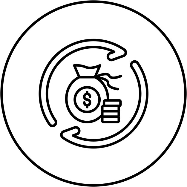 Imagen vectorial de icono de línea de crédito giratoria Se puede utilizar para finanzas