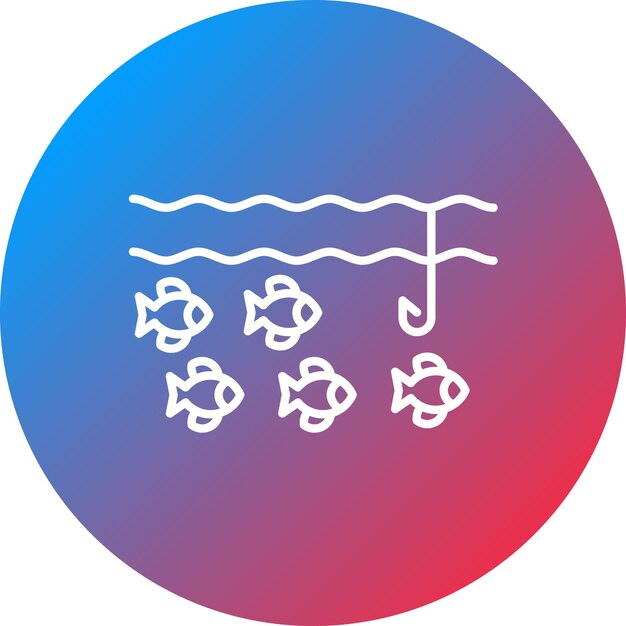 Imagen vectorial del icono de la línea de lanzamiento se puede utilizar para la pesca