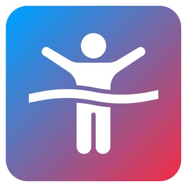 Imagen vectorial del icono de la línea de meta cruzada Se puede usar para pista y campo