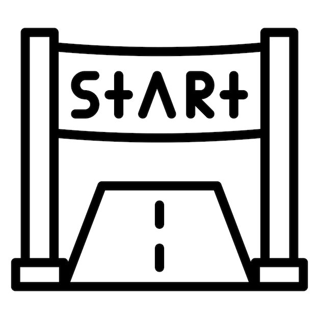 Imagen vectorial del icono de la línea de salida Se puede usar para la maratón
