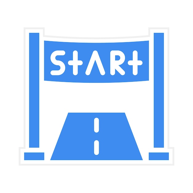 Imagen vectorial del icono de la línea de salida Se puede usar para la maratón