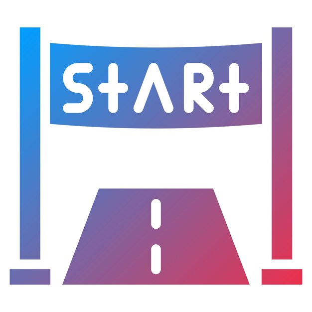 Imagen vectorial del icono de la línea de salida Se puede usar para la maratón