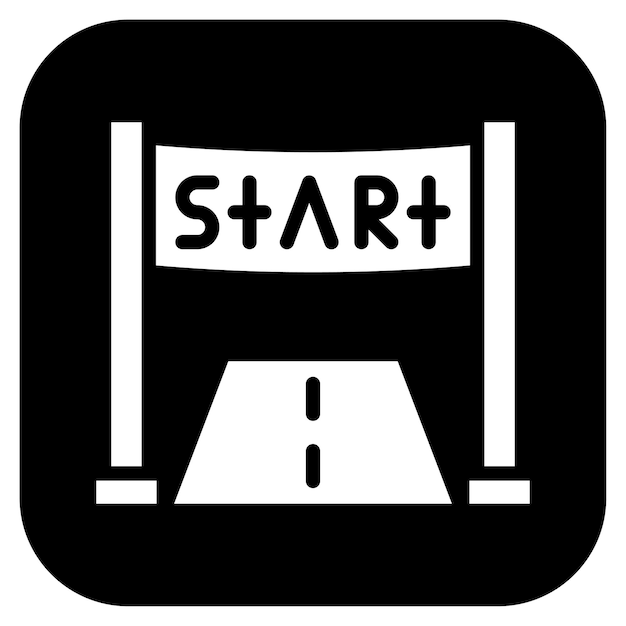Imagen vectorial del icono de la línea de salida Se puede usar para la maratón